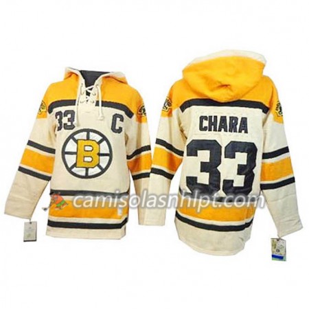 Camisola Boston Bruins Zdeno Chara 33 Cream Sawyer Hoodie - Homem